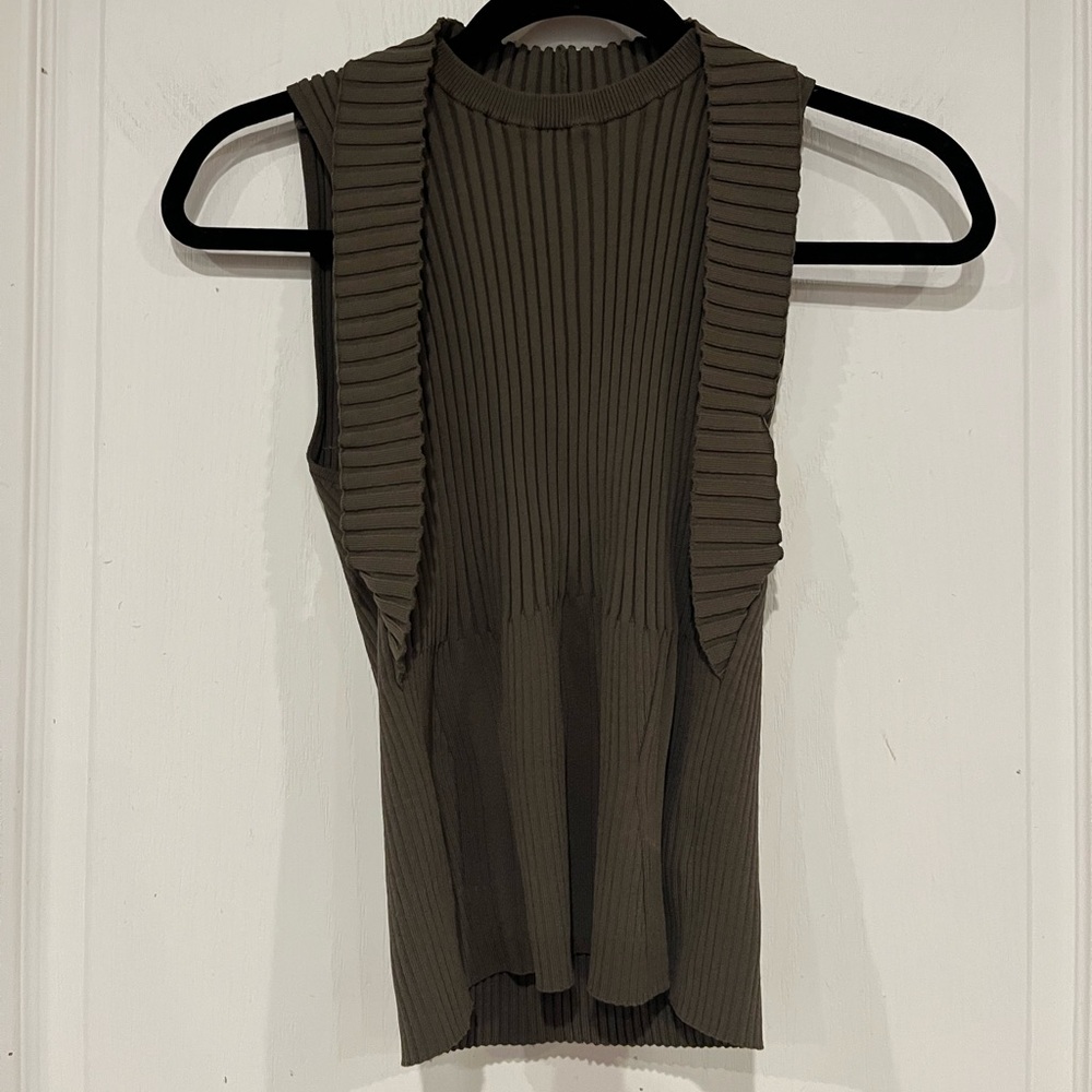 Express Olive Ribbed Tank Top